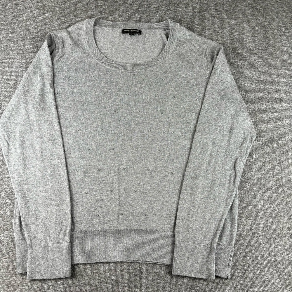 Banana Republic Gray Sweater With Silver Dots Size L
